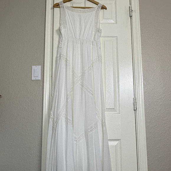 Max Studio Women Lace V-Neck Sleeveless Maxi Dress Sz 4 Boho Party Beach Coastal - Picture 8 of 16